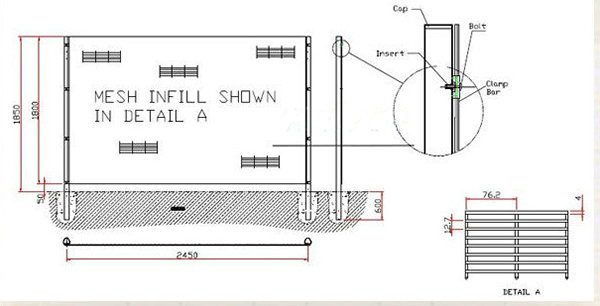 Securifor 358 wholesale barbed wire on top for Ultra 358 mesh security fencing(China manufacture)