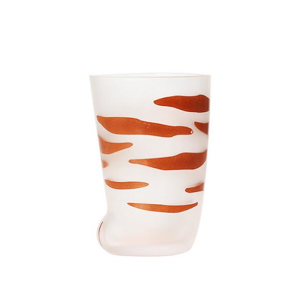 Buy Thermal Transfer 300ml Cat Claw Hand Blown Frosted Glass Cup at wholesale prices