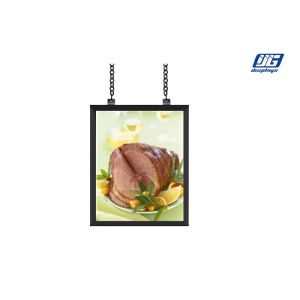 Quality Chain Hanging Snap Poster Frames , Double Sided Wide View Angle Menu Light Box for sale