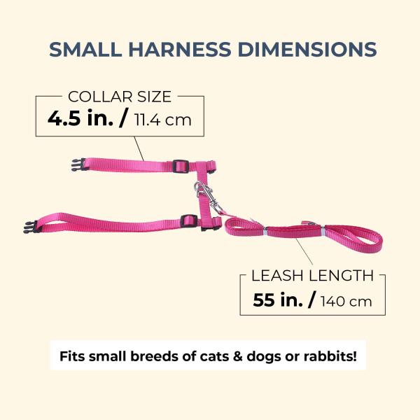 Small Pet Cat Harness Collar , Adjustable Nylon Cat Collar Easy To Wear