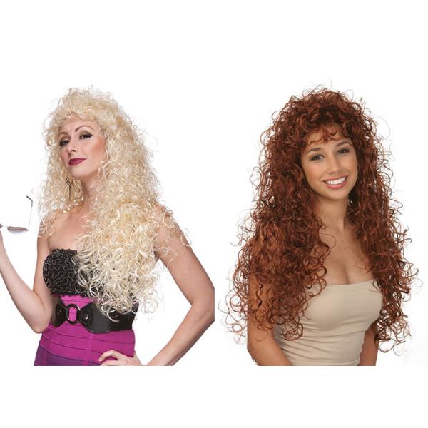 Long Curly Synthetic Wigs With Blond Sexy Hightlights Wig , Synthetic Fiber Hair
