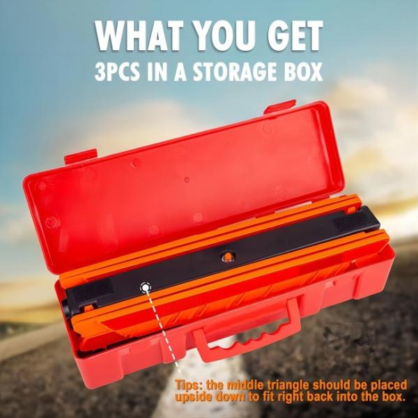 Reflective Warning Red Triangle Road Sign Emergency Road Safety Accessories Kit