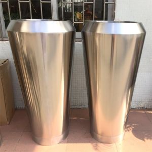 Stainless steel mirror planter cylinder round flower pot bucket
