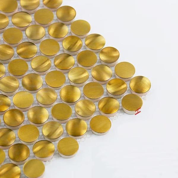 Buy 29cm Penny Round Stainless Steel Mosaic Tile ODM at wholesale prices