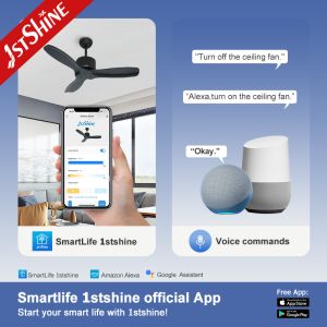 Natural Wind Energy Saving Electric Ceiling Fan with 3 Rotary Vane and Remote