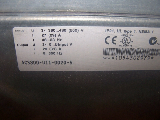 ACS800-U11-0020-5 ABB Variable Frequency Drive NEMA 1 Enclosed