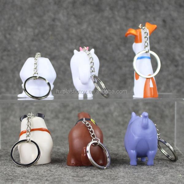 OEM Customized Plastic PVC Pretty Cartoon Figure Action keychain The Secret Life of Pets Toy