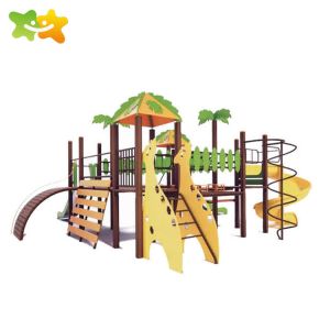Outside Backyard Children Plastic Playground Slide With 114mm Galvanized Pipe
