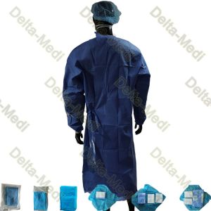 SMS 45g Hospital Sterile Nonwoven Surgical Gown Reinforced Disposable