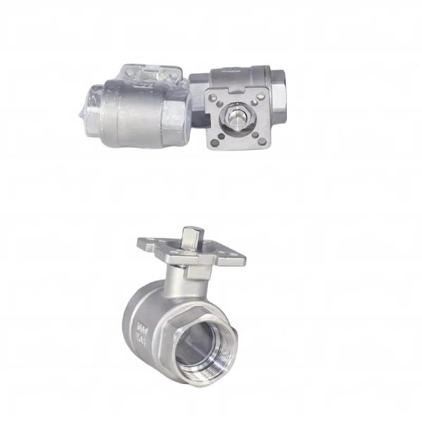 304 stainless steel two-piece high platform ball valve two-piece wire buckle internal thread pneumatic ball valve 4