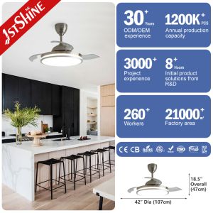 Starry Decorative LED Ceiling Fan with Retractable Hidden Blades and Air