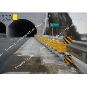 PVC Yellow Road Rolling Barrier With Galvanized Beam
