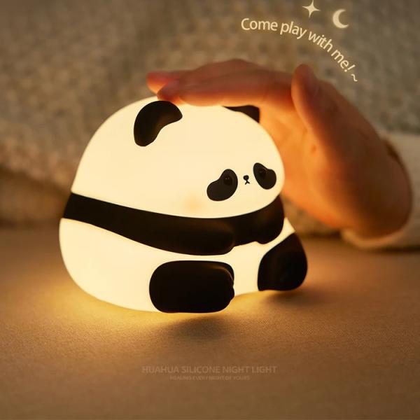 Buy Cute Panda Led Light Usb Rechargeable Portable Night Lamp Touch Light kids table lamp Silicone Night Light For Kids at wholesale prices