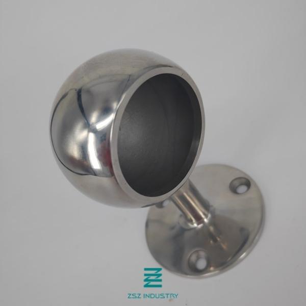 Buy Silver Color Flat Ground Handrail Bracket Hardware 42.4mm High Strength at wholesale prices