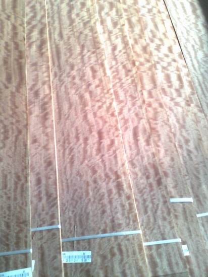 Buy African Figured Makore Wood Veneer Sheet Quarter Cut at wholesale prices