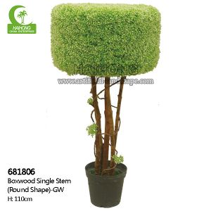 China Wiind Resistance 110cm Artificial Boxwood Tree , Fake Topiary Plants Round Shape on sale