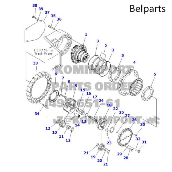 Komatsu Excavator Parts PC200-8 Travel Motor Assy 20Y-27-00500 20Y-27-00501 final drive motor