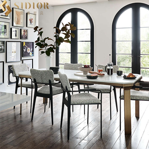 Hotel Restaurant Luxury Marble Dining Table Rectangular 2.1m Length