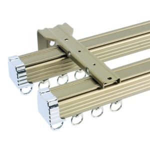 2m Modern Brushed Anodize Bendable Double Curtain Track