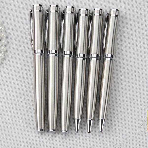 Good quality stainless steel metal pen silver metal roller ball pen with engrave logo