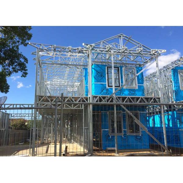 Wind Resist Prefab Villa / Heat Insulation Steel Frame Prefab Homes With Toilet In Standard