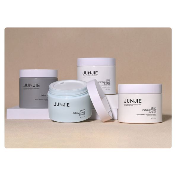 Custom Beige White Body Scrub Jar Packaging 200g 150g 120g 100g Empty Luxury Cosmetic Hair Mask Jars with Lids