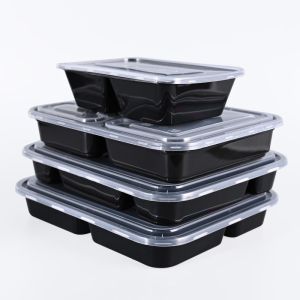 2 Compartment Disposable Plastic Food Containers Disposable PP Lunch Box