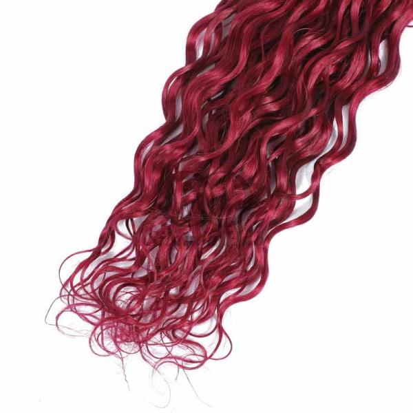 Burgundy Water Wave Remy Human Hair Bundles Sew In Weave Bundles Brazilian Bundle Deals