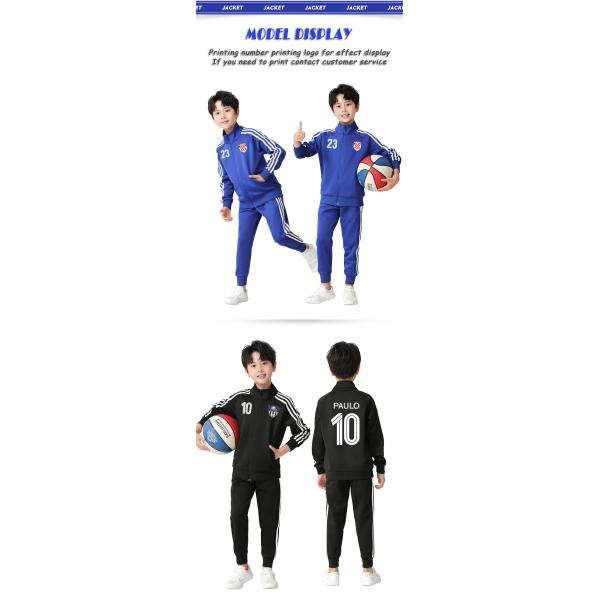 Children's football training suit men's autumn winter team wear group customized soccer jersey long sleeve game warm-up uniform