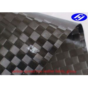 12K Spread Tow Carbon Fiber Glossy Polyurethane Leather Fabric