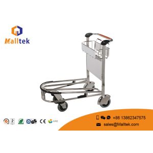 4 Wheels Durable Airport Luggage Trolley PVC Handle Material Stainless Steel