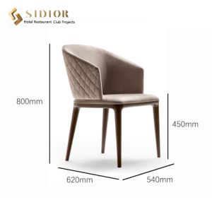 China Restaurant Dinning Chair, Hotel Dinning Chair, Lobby Chair, PU Leather Upholstery, Solid Wood Legs on sale