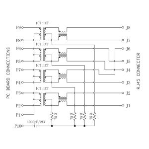 ARJ11E-MCSS | LPJG0806GENL Magnetic RJ45 Jack 1000Base Transformer Integrated
