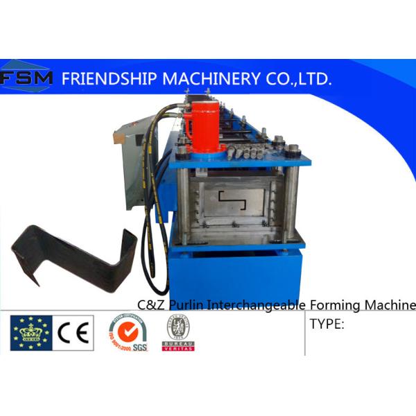 Steel Purlins Z Purlin Roll Forming Machine With Hydraulic Punching 1.2mm - 3
