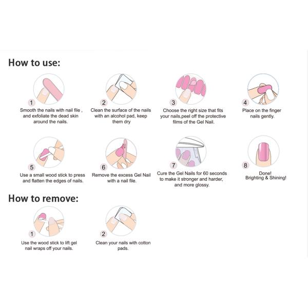 New Design Nails Artificial Solid Color Full Cover semi cured gel nail sticker