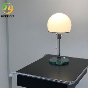 Bedroom Hotel Nordic Modern Simple LED Table Lamp Design Glass Metal Hemisphere