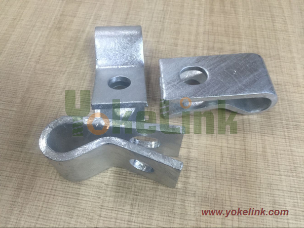 Drop-forged HDG steel pole line hardware guy hooks