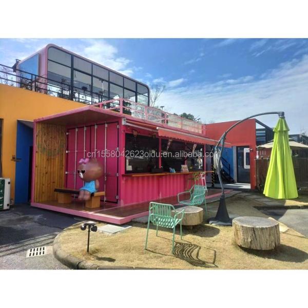 Buy 20ft Flat Mobile Container Shop Store Coffee Retail Stall featuring 50mm Wave Sandwich Panel Wall for in Hotel at wholesale prices