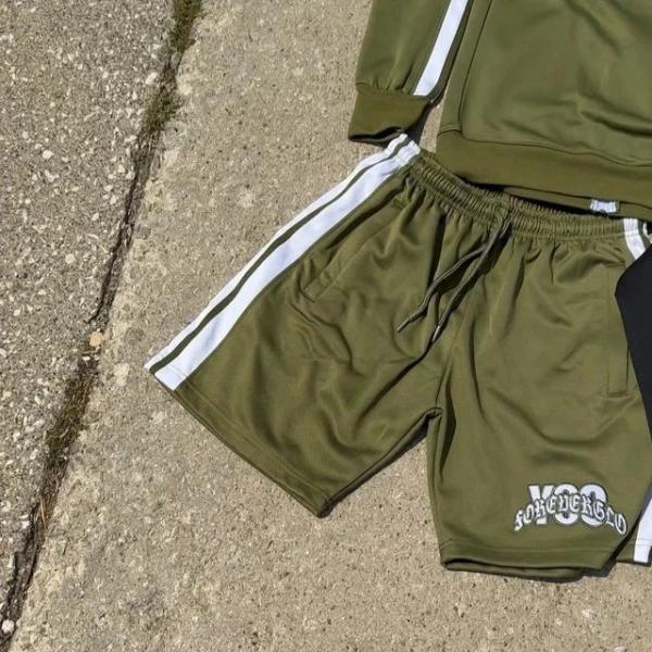 Custom Manufacturer Polyester Fiber Long Sleeve Polo Shirt Zip up Sweatshirts Jogger Shorts Tracksuit Autumn Short Set Sweatsuit