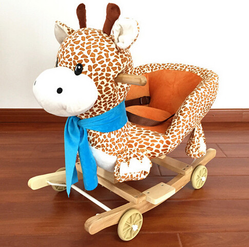 Buy Professional Cute Plush Giraffe Animal Baby Rocking Chair Customized Patterns at wholesale prices