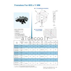 ODM Brushless Server Cooling Fan 12V FF6010 Frameless Lightweight