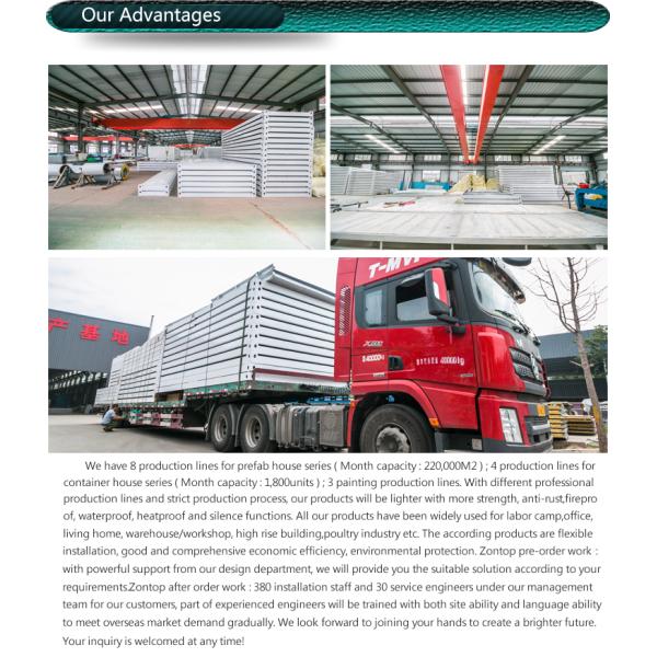 Zontop Low Cost Luxury Steel Prefab House K Type 2 Story Modern Villa Guard House Conference room Sandwichanel Houses