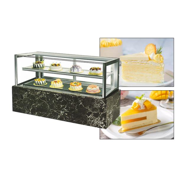2 Layer Sweety Dessert Showcase With Marble Base LED Interior Lighting