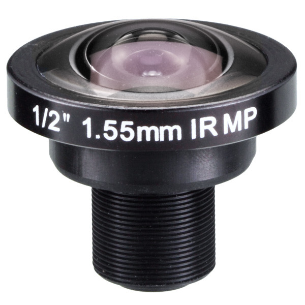 Buy 1/2" 1.55mm 5Megapixel S-mount M12 Mount 185degree IR Fisheye Lens, 5MP Panoramic camera lens at wholesale prices