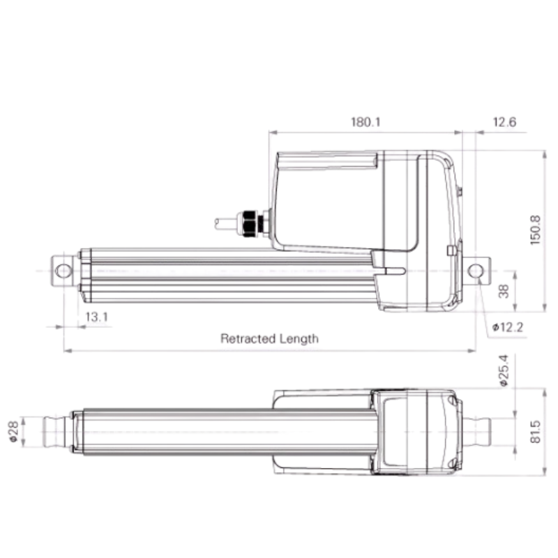 1500lb Heavy-Duty Linear Actuator 24VDC Drive IP69K Rugged Industrial Electric