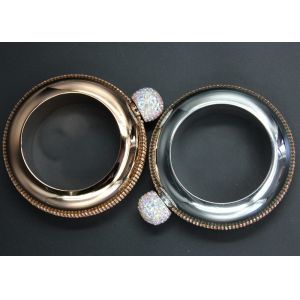 China Stick Drilling Wine Pot Ladies Hip Flask Bracelet 3.5oz Round Electroplated on sale