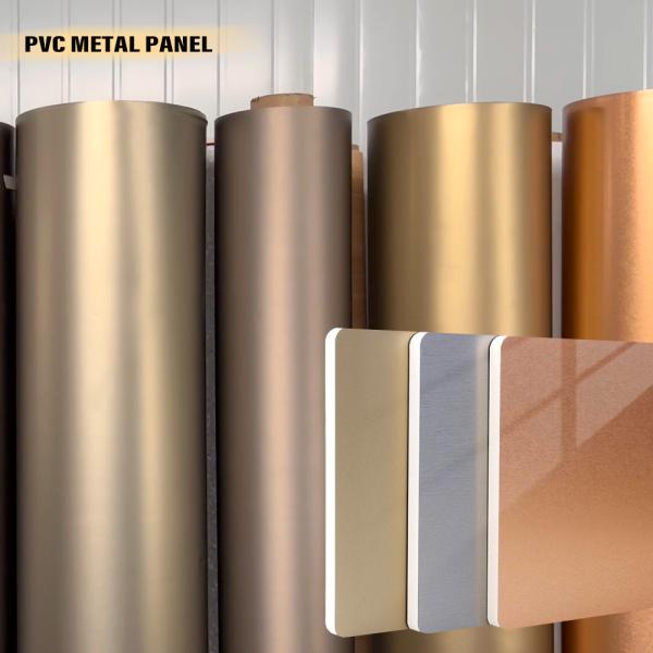 Recommended Bamboo Charcoal Wood Veneer Panel Waterproof PET Gold Wall Panel PVC