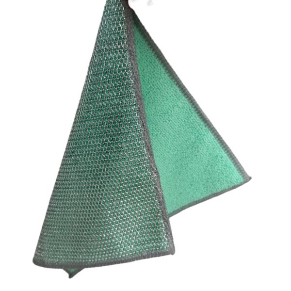 Buy Dual-Sided Dishcloth with Steel Wire and Non-Stick Polyester at wholesale prices