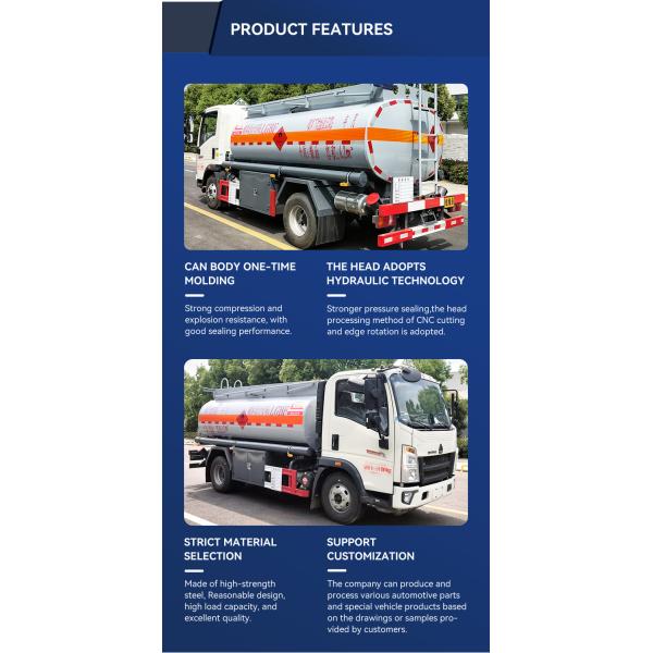 10000ltrs Fuel Truck Refuel Truck Capacity 4 - 6L Powered By Weichai / Chao Chai Engine