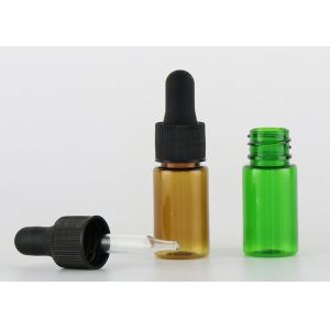 Small Glass Empty Essential Oil Bottles Smooth Surface With Plastic Dropper